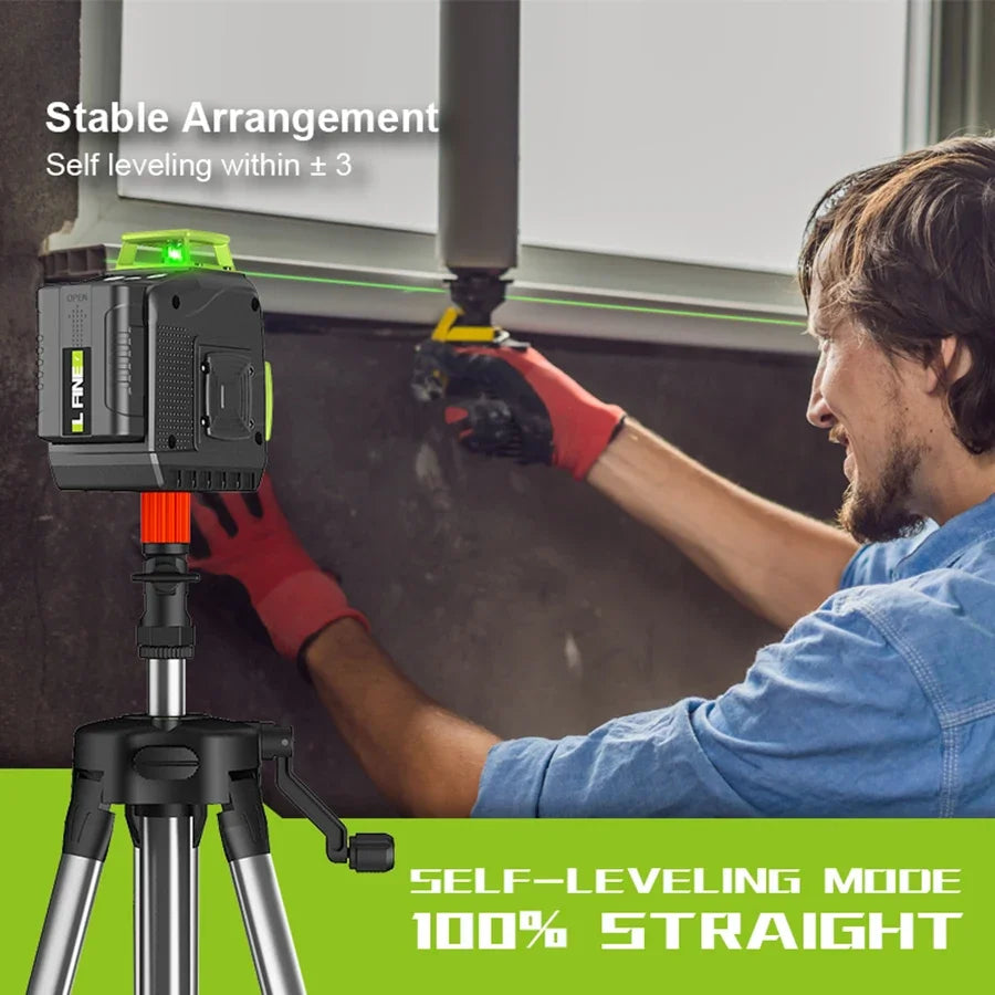 Professional Laser Level: 360 Cross, Green Laser, Self-Leveling Horizontal Vertical Precision,Construction Tools