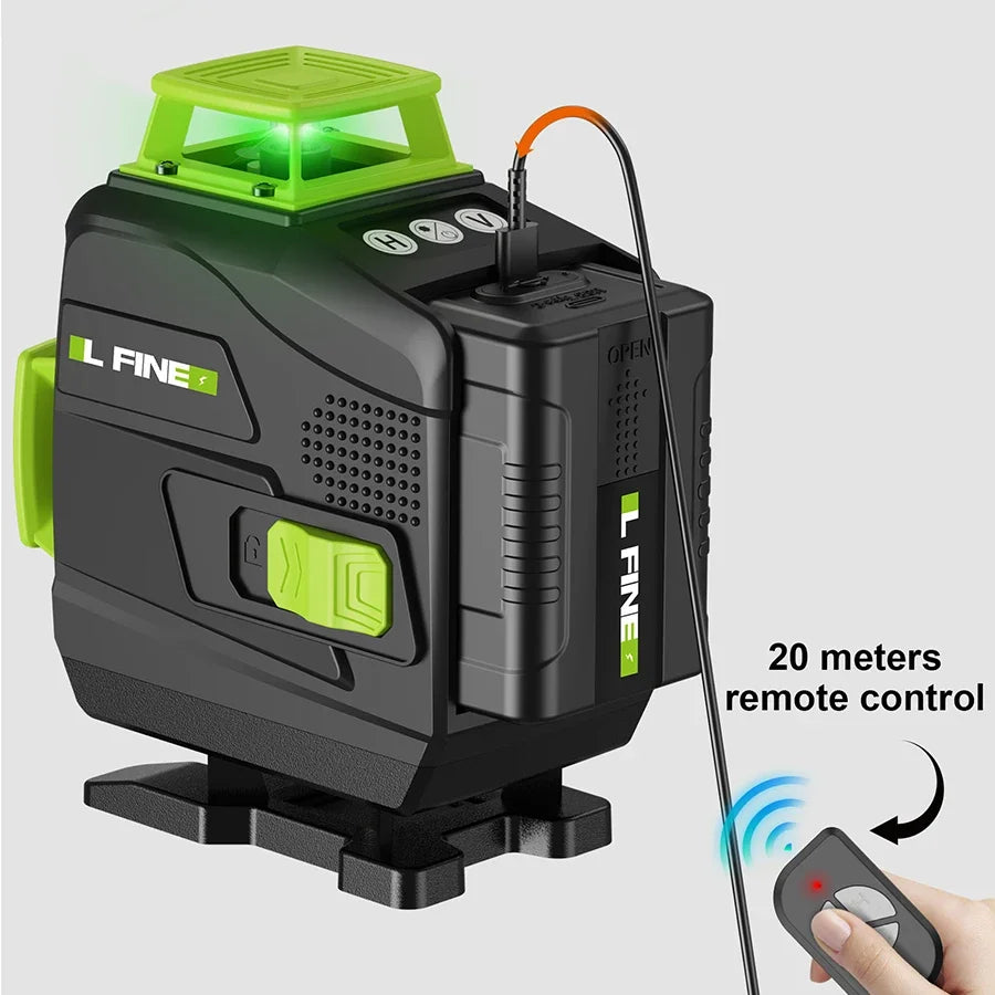 Professional Laser Level: 360 Cross, Green Laser, Self-Leveling Horizontal Vertical Precision,Construction Tools