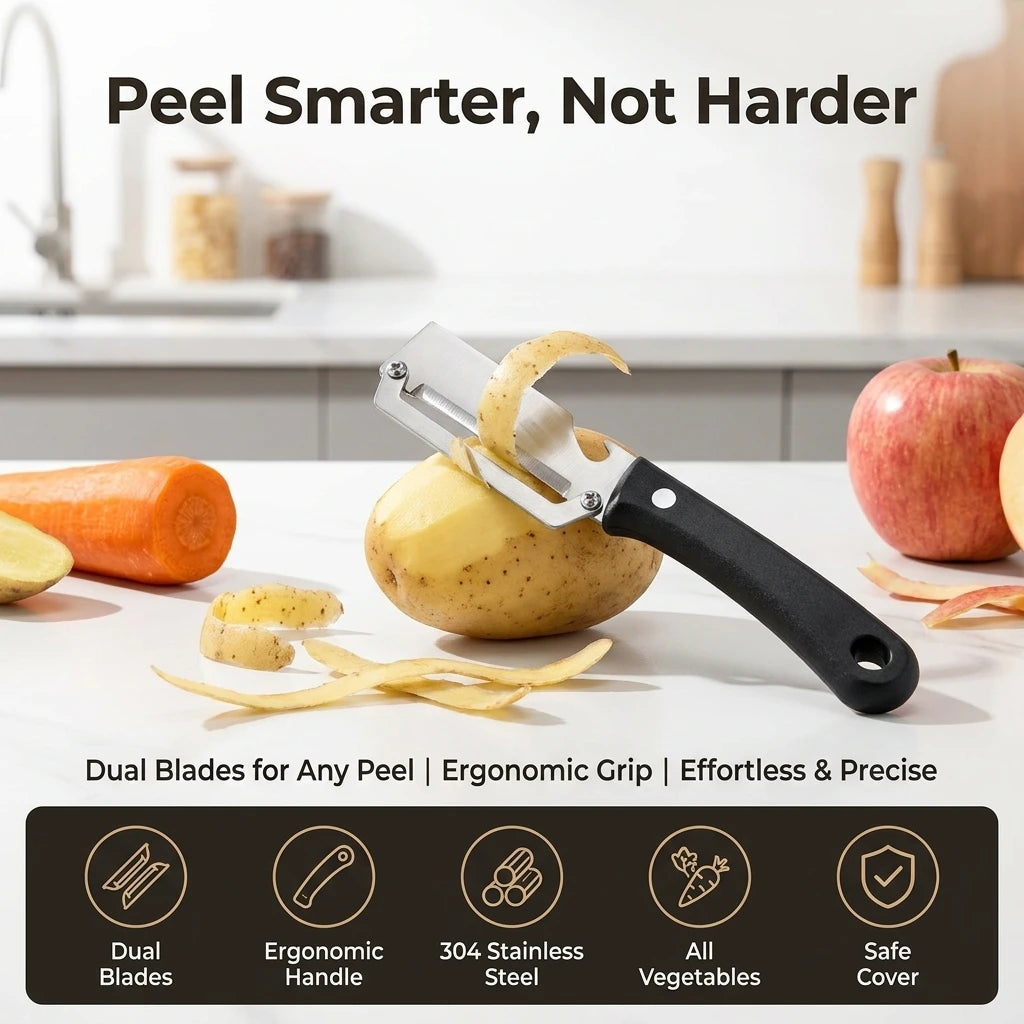 Stainless Steel Vegetable Peeler with Ergonomic Handle and Bottle Opener Multi Function Fruit Peelers Potato Home Kitchen Tools
