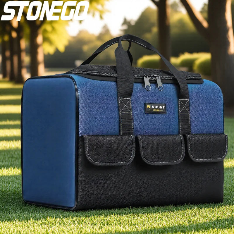 Heavy Duty Tool Bag Large Capacity Organizer with Reinforced Bottom Multi Compartment for Construction Tools