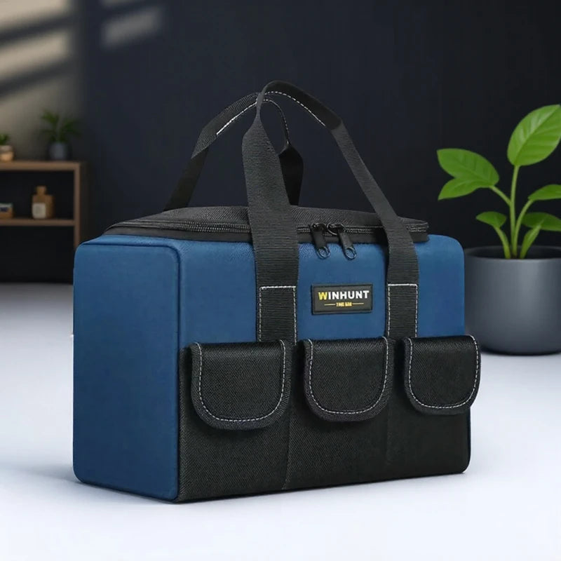 Heavy Duty Tool Bag Large Capacity Organizer with Reinforced Bottom Multi Compartment for Construction Tools