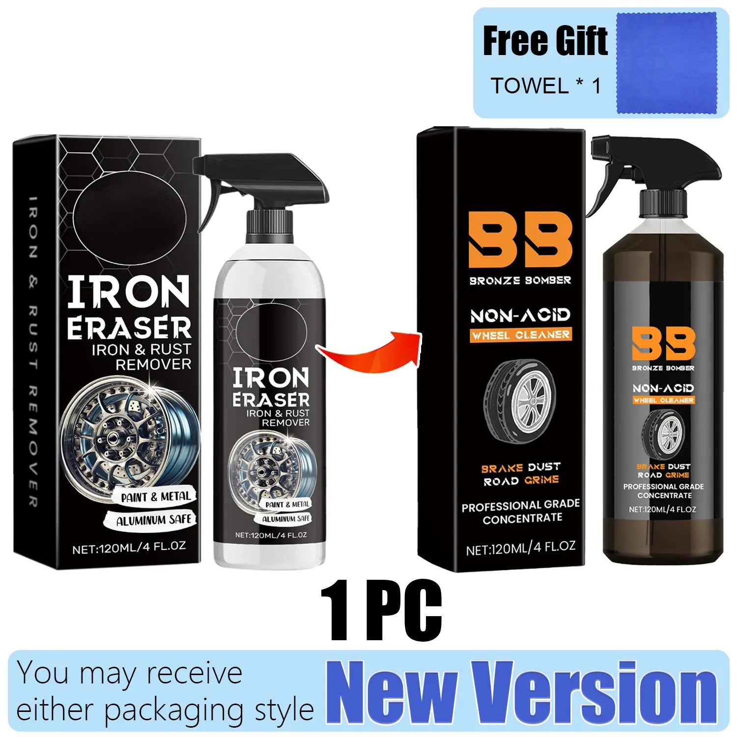 Automotive Rust Remover Spray 120ML – Fast-Acting Iron & Rust Cleaner for Wheels, Rims & All Metal Surfaces – Premium Car Detailing Chemicals, Safe for Most Automotive Finishes, Cars & Motorcycles