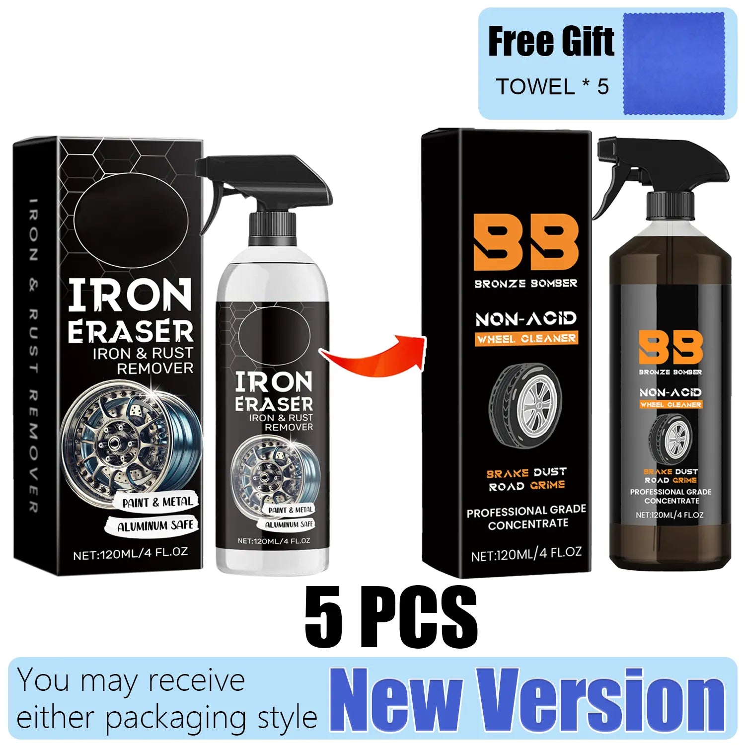 Automotive Rust Remover Spray 120ML – Fast-Acting Iron & Rust Cleaner for Wheels, Rims & All Metal Surfaces – Premium Car Detailing Chemicals, Safe for Most Automotive Finishes, Cars & Motorcycles