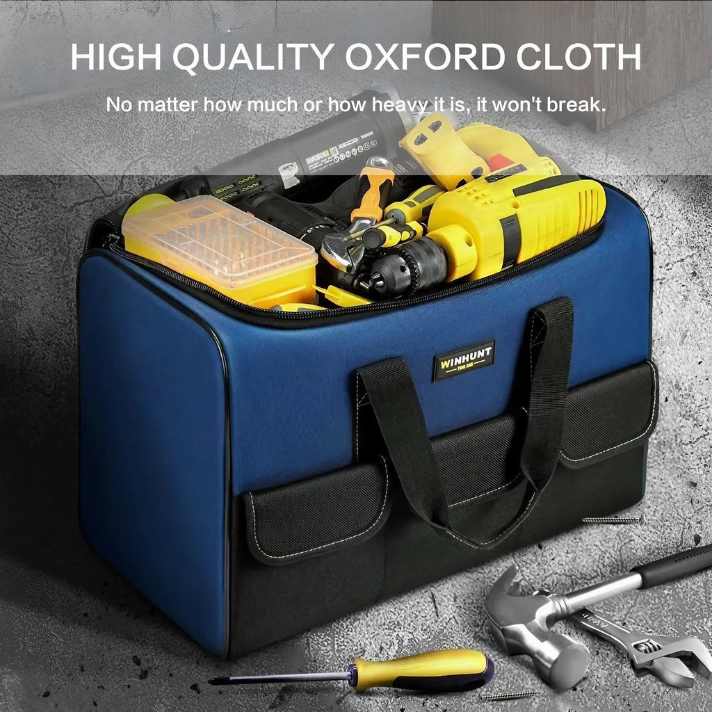 Heavy Duty Tool Bag Large Capacity Organizer with Reinforced Bottom Multi Compartment for Construction Tools